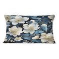 thumbnail image 3 of Designart "Magnolia Blue Artistic Splendor" Floral Printed Throw Pillow, 3 of 5