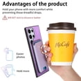 thumbnail image 4 of Classic Back Case for Samsung Galaxy S25 Ultra, with Removable Magnetic Card Slots Support Car Magnetic Mount with Finger Ring Stand Business Thin Fit Phone Cover for Samsung Galaxy S25 Ultra, Purple, 4 of 7