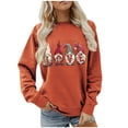 thumbnail image 5 of Penkiiy Womens Christmas Sweatshirts 2024 Cute Gnome Graphic Crewneck Pullover Casual Long Sleeve Tee Shirts Holiday Tops 2XL Orange, 5 of 5