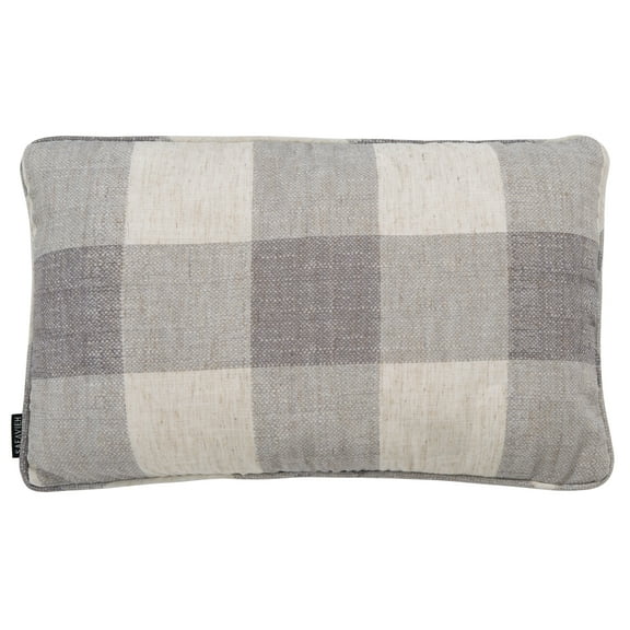 SAFAVIEH Fernla Plaid Accent Pillow, 12" x 20", Grey/White