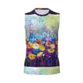thumbnail image 6 of Lsque Spring Flower Seasonal Print Men's Cotton Blend Sleeveless Muscle Shirts (S-3XL)- Moisture Wicking, Odor Protection, UPF 30+,Small, 6 of 8