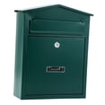 thumbnail image 2 of DOLITY Wall Mount Lockable Mailbox Letterbox Durability Large Capacity Metal Modern Mail Letter Box for Outdoor Residential Entryway Dark Green, 2 of 9
