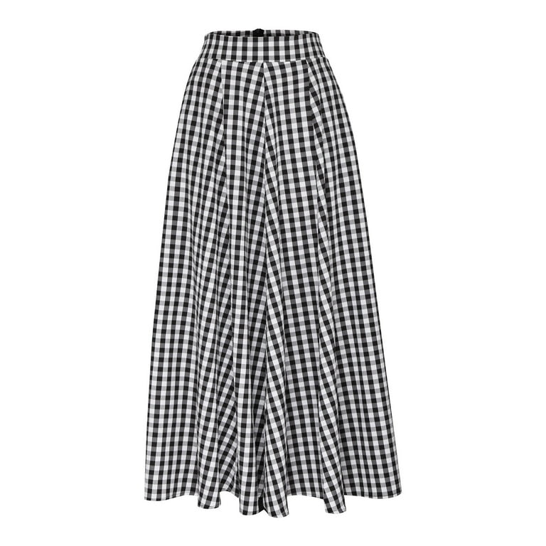 A line long wool plaid skirt women 4620 A line long wool plaid skirt women 4620