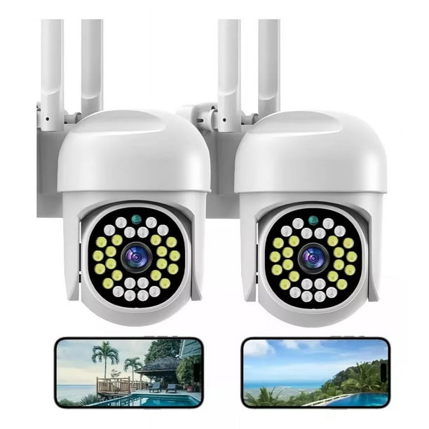 Cámara De Seguridad Wifi - Color Blanco Inalámbrico Bluemos,cámara De Seguridad Wifi Exterior Con Led Alarma