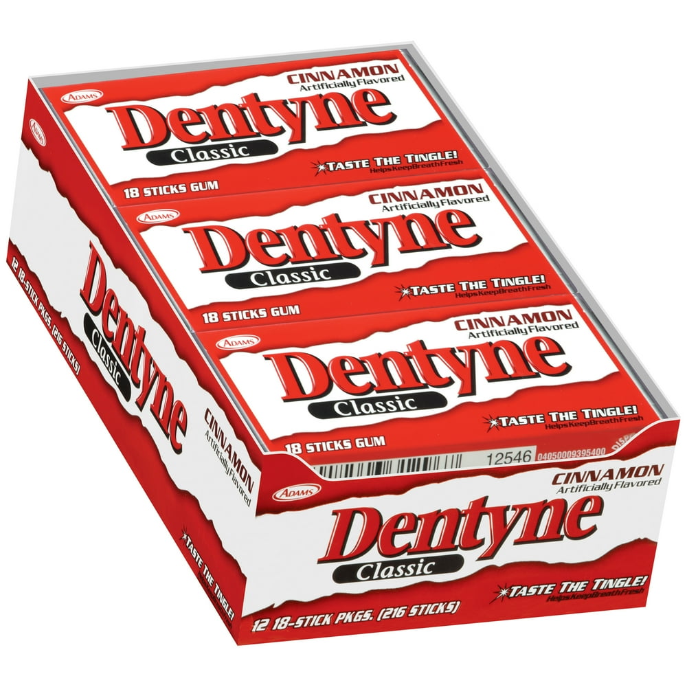 Dentyne Gum, Classic Cinnamon, 18 Piece Pack, 12 Count