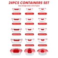thumbnail image 2 of Juego de recipientes de vidrio para almacenamiento de alimentos VERONES, 24 piezas, rojo, 2 of 7