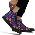 thumbnail image 3 of Coolcustomize Artistic Day of The Dead High-Top Canvas Sneakers, Colorful Skull & Floral Casual Walking Streetwear Skate Travel Shoes, 3 of 7