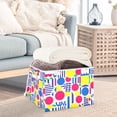 thumbnail image 3 of Yayeee Collapsible Cube Storage Bin with Lid Fabric Closet Decorative Basket with Handles, Red Retro Shapes, 3 of 7