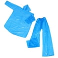 thumbnail image 7 of COMPUKAS Emergency Rain Poncho for Men and Women with Hood Transparent Plastic Clear Rain Coats Lightweight Portable Full Coverage Skyblue, 7 of 7