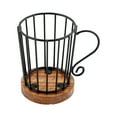 thumbnail image 2 of Coffee Pod Holder K Cup Organizer, K Cup Holders for Counter Coffee Pods Storage Organizer Coffee Decor For Coffee Bar, Black Wire Kup Storage with Wooden Base (Natural+Black), 2 of 8