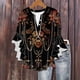 thumbnail image 1 of Tejiojio Women's Casual Printed Top Lace Trim V-Neck 3/4 Sleeves Button Down Fashionable Daily Wear, 1 of 6