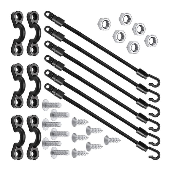 WINDLAND Rod Strap Holder Set Fishing Deck Mount Connectors Boats Shock Cord Hook for Secure Boats and Marine Use