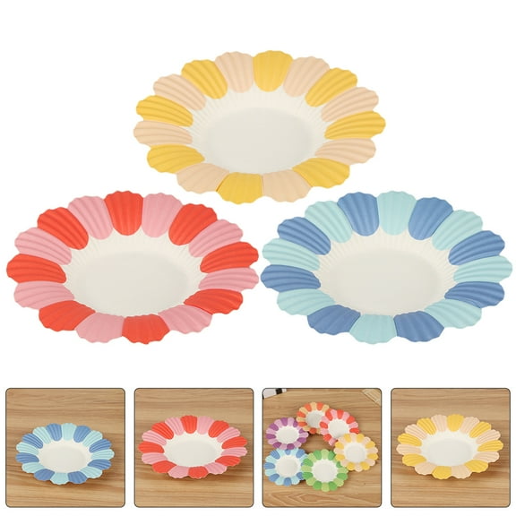 HONMEET Birthday Paper Plates Blue 150Pcs Flower Shape