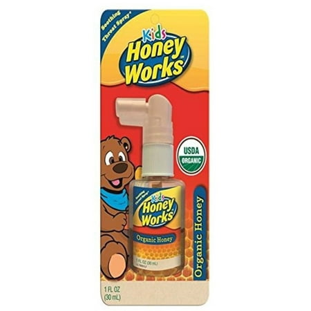 HoneyWorks Organic Honey Soothing Spray For Kids, 1 oz (Pack of 2)