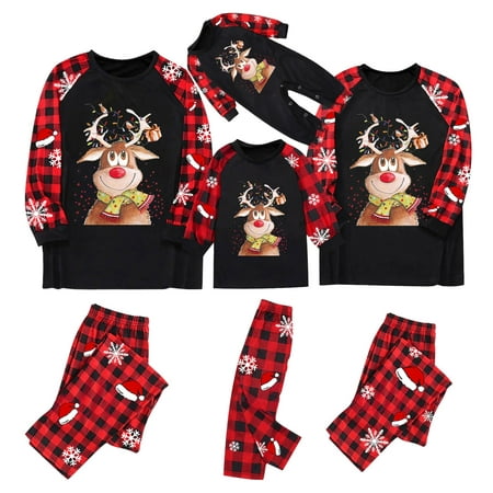 

LEEy-world Christmas Gifts For Family Set Tree Plaid Snowman Striped Reindeer Santa PJs Women Men Clothes Sleepwear