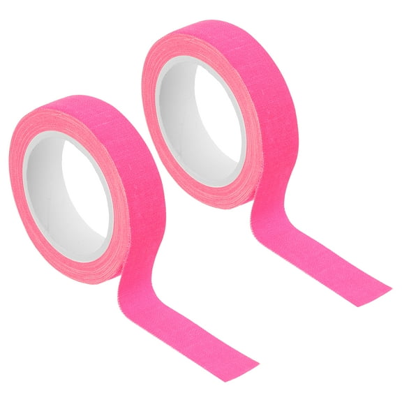 Uxcell 0.6 Inch x 16 Feet Neon Gaffer Cloth Tape, 2 Roll Fluorescent Blacklight Reactive Glow in the Dark Tape for Dance Floors Glow Party Supplies, Pink