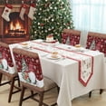 thumbnail image 4 of Christmas Chair Covers Set of 4 Xmas Dwarfs Pine Tree Snowflakes Plaid Wood Grain Chair Back Covers Stretch Removable Washable Slipcovers Protector for Dining Room Kitchen Party Decor, 4 of 5