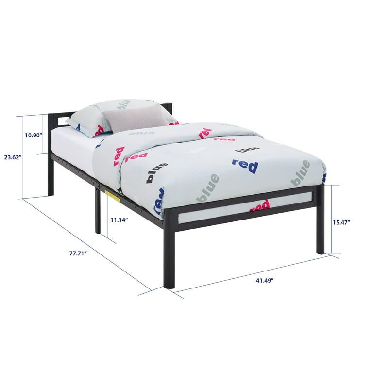 Your Zone Kids Metal Platform Bed, Bed Frame Size For Twin