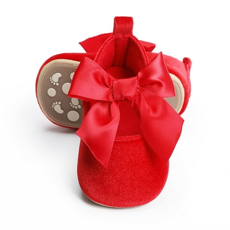 

TOWED22 Toddler Girl Sandals Toddler Kids Girls Soild Colour Bowknot Princress Shoes Soft Sole Baby First Walking Shoes Red