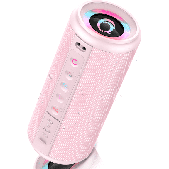 Cillso Portable Bluetooth Speaker, 2026 Bluetooth 5.4, 20W HD Stereo Sound, 20H Playtime, RGB LED Lights, IPX7 Waterproof, TWS Pairing, Wireless Outdoor Speaker for Home, Party, Camping (Pink)