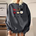 thumbnail image 4 of Birdeem Women Christmas Print Loose O-Neck Long-Sleeved Fleece Oversized Sweatshirt Pullover, 4 of 8