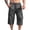 Dark Gray, variant on Mens 3/4 Length Daily Wear Capri Shorts Multi Functional Zipper Compartment Design Relaxed Silhouette Elastic Waist Holiday Travelling Leisure Outfit Dark Gray L