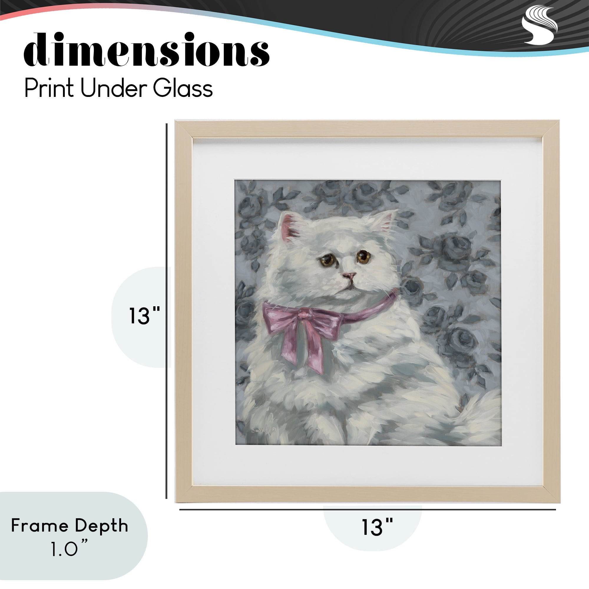 Stupell Industries Coquette Kitty Portrait Birch Framed Print Under Glass, design by Sara G. Designs
