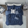 thumbnail image 3 of Home Essence Morgan 7 Piece Velvet Comforter Set, King, Navy, 3 of 14