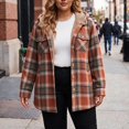 thumbnail image 6 of XUNKUSGA Jackets for Women Vintage Plaid Thickened Fleece Lined Hooded Shacket Women Casual Loose Long Sleeve Button Down Flannel Jacket Women Fall Winter Coat with Pockets, Size L, 6 of 9