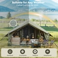 thumbnail image 3 of MELLCOM 13x10FT Inflatable Tents for Camping, 6-12 Person Spacious Air Glamping Tents with Skyscreen, PVC 2 Door, Stove Jack, Mosquito Screen, 300D Oxford Waterproof Blow Up Tent for Camping & Hiking, 3 of 7