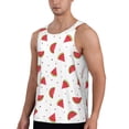 thumbnail image 2 of Easygdp Hand Drawn Watermelon Men's Tank Top, Sleeveless Muscle T Shirts, Breathable, Quick-Dry, Loose for Gym, Running, Fitness - Large, 2 of 9