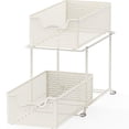 thumbnail image 3 of Simple Houseware 2 Tier Sliding Cabinet Basket Organizer Drawer, White, 3 of 5