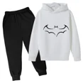 thumbnail image 5 of Sudadera con capucha y pantalones para niños de primavera y otoño, 2 piezas, traje con estampado de murciélago, sudadera deportiva de 2 a 12 años, ropa para niños y niñas, chándal informal, 5 of 5