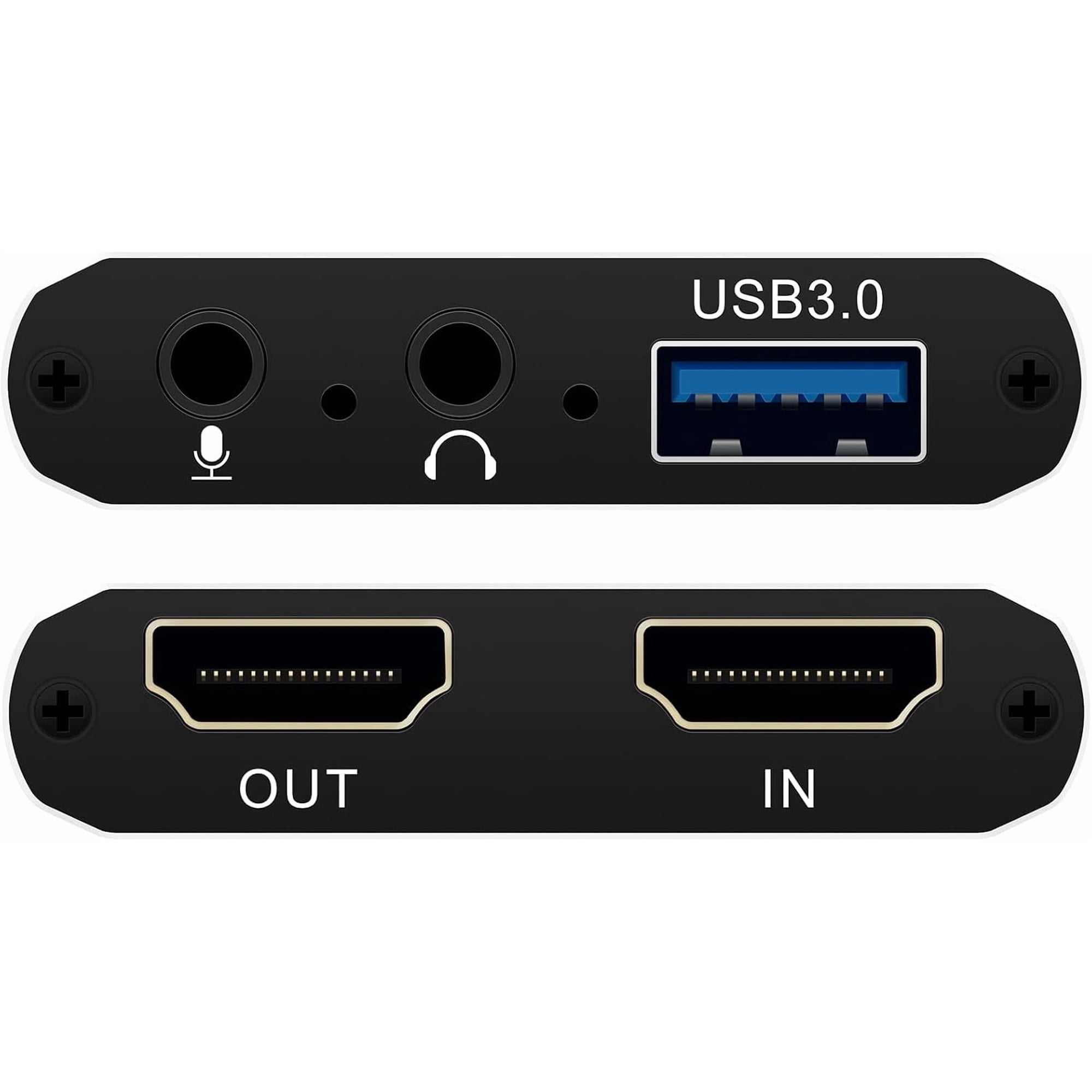 4K Audio Video Capture Card, Recording Card with Microphone HDMI Loop-Out，HDMI to 1080P USB 3.0 for Gaming Streaming TV Recorder, Live Streaming Broadcasting