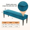 thumbnail image 3 of Funda de banco de comedor Uxcell, para fundas de banco de terciopelo de 39.4 a 55" con hebilla elástica, funda de banco lavable [Azul], 3 of 7
