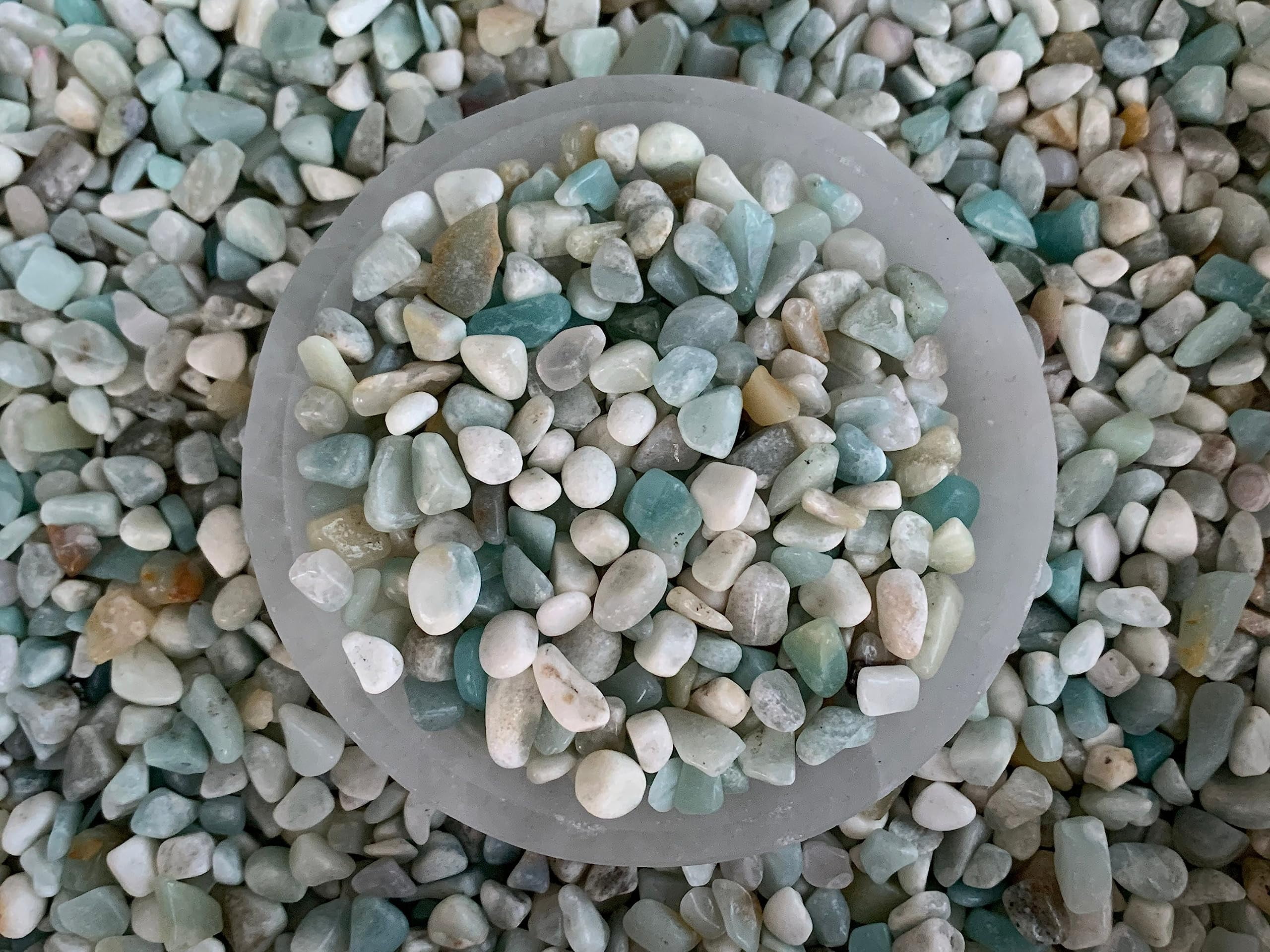 WHOLESALE Natural Semi Tumbled Amazonite Gemstone Chips, Crushed Mini Amazonite Crystals, Undrilled (Amazonite, 0.5 Pound)