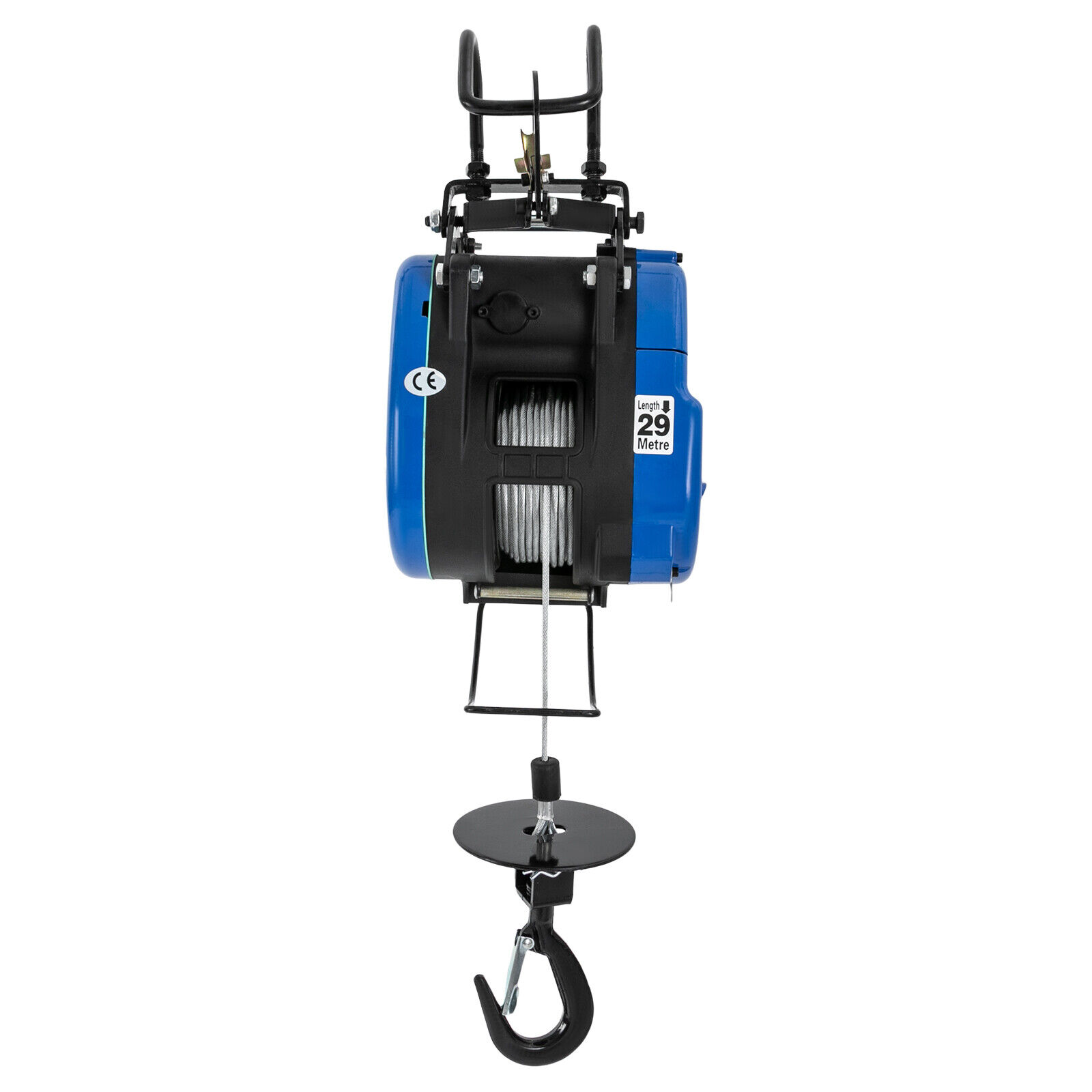 Portable Electric Hoist Lift, 551lb Electric Hoist with Wireless Remote Control & Control Handle, Lifting Speed 62.34ft/min Al-Alloy Cased Hoist Crane Winch, Electric Winch (Blue - 110V )