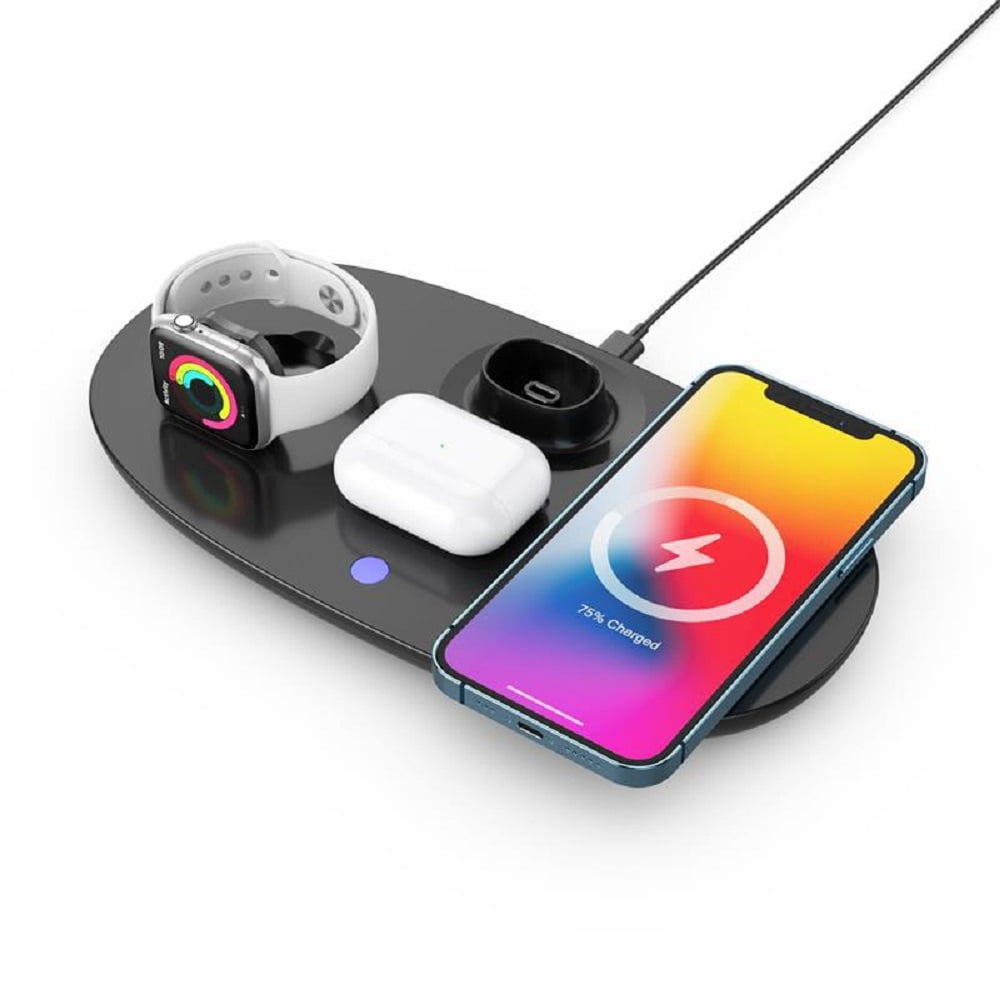 Headphone Stand Wireless Charger 4 in 1 Compatible with Apple iPhone, Watch, AirPods