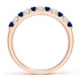 thumbnail image 2 of ANGARA Natural Shared Prong Sapphire and Diamond Half Eternity Ring in 14K Rose Gold for Women (Size-2.1mm) | September Birthstone, Anniversary, Jewelry Gift for Women | Natural Blue Sapphire Ring, 2 of 11