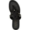 thumbnail image 3 of CHARTER CLUB Womens Black Cutout Medallion T-Strap Penelope Almond Toe Wedge Slip On Thong Sandals 10 M, 3 of 4