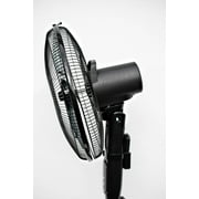 Pelonis 16 12-Speed Adjustable Height Quiet Pedestal Fan with Digital Display & Remote Control, PSPF18AR40B, New, Black