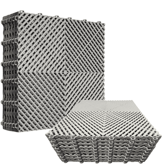 Piso Modular Ensamblable 40x40x1.8 cm Capacidad Carga 6 t/m2 Uso Rudo Antideslizante se Coloca Sobre Piso Existente Sin Adhesivos ni Obra Civil, 12 Pzas