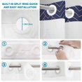 thumbnail image 3 of No Hook Shower Curtain with Built-in Rings - Abstract Geometric Washable Waterproof Fabric Bathroom Curtains for Hotel,Rentals, 72X 96 Inch Extra Long , Navy Blue Gold Minimalist Herringbone Pattern, 3 of 9
