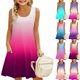 thumbnail image 1 of Girls Summer Dress Tween Dresses Sleeveless Gradient Dress Casual Summer Dresses with Pockets for Kids Comfortable & Stylish ,Sie:160, 1 of 8