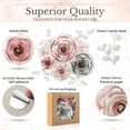 thumbnail image 3 of Rainbows & Lilies 10pc Pink, Gray, & Ivory 3D Paper Flowers for Wall Decor, Wedding Backdrop, Baby Shower, Bridal Party - Premium Indoor Floral Decor, 3 of 15