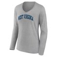thumbnail image 2 of Women's Gray West Virginia Mountaineers Basic Arch Long Sleeve V-Neck T-Shirt, 2 of 3