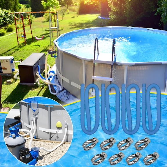 HIBIBUD 4PCS Set 1.25-Inch Pool Hose,39-Inch Long,Replacement Accessory Hose for Above Ground Pool Pump and Filter,1 1/4 Diameter Hose for Swimming Pool Systems