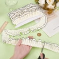 thumbnail image 3 of 1Set 5 Yards 2 Inch Beige Ruffle Lace Trim Double-Layer Gathered Ruffled Ribbon Black Matching Trimming Pleated Lace Edge Trim for DIY Headwear Collar Sewing Dress Wedding Decoration, 3 of 9