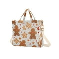 thumbnail image 2 of Gingerbread Man Cookies Corduroy Tote Bag Handbag Large Messenger Bag Shoulder Crossbody Zipper Bag Purse, 2 of 8