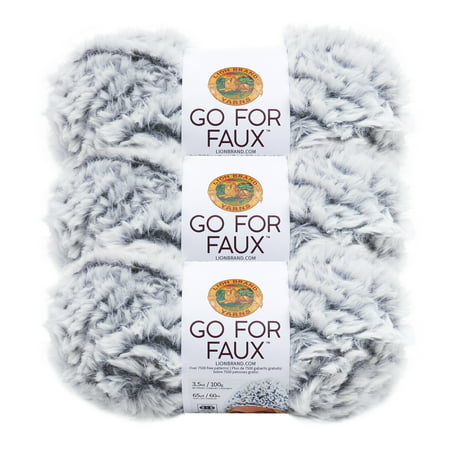 Lion Brand Yarn GO FOR FAUX Chinchilla 3 Pack